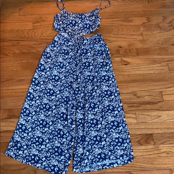 Aerie Blue floral jumpsuit - Picture 3 of 4